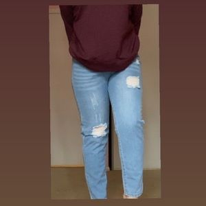 ripped blue jeans from shein